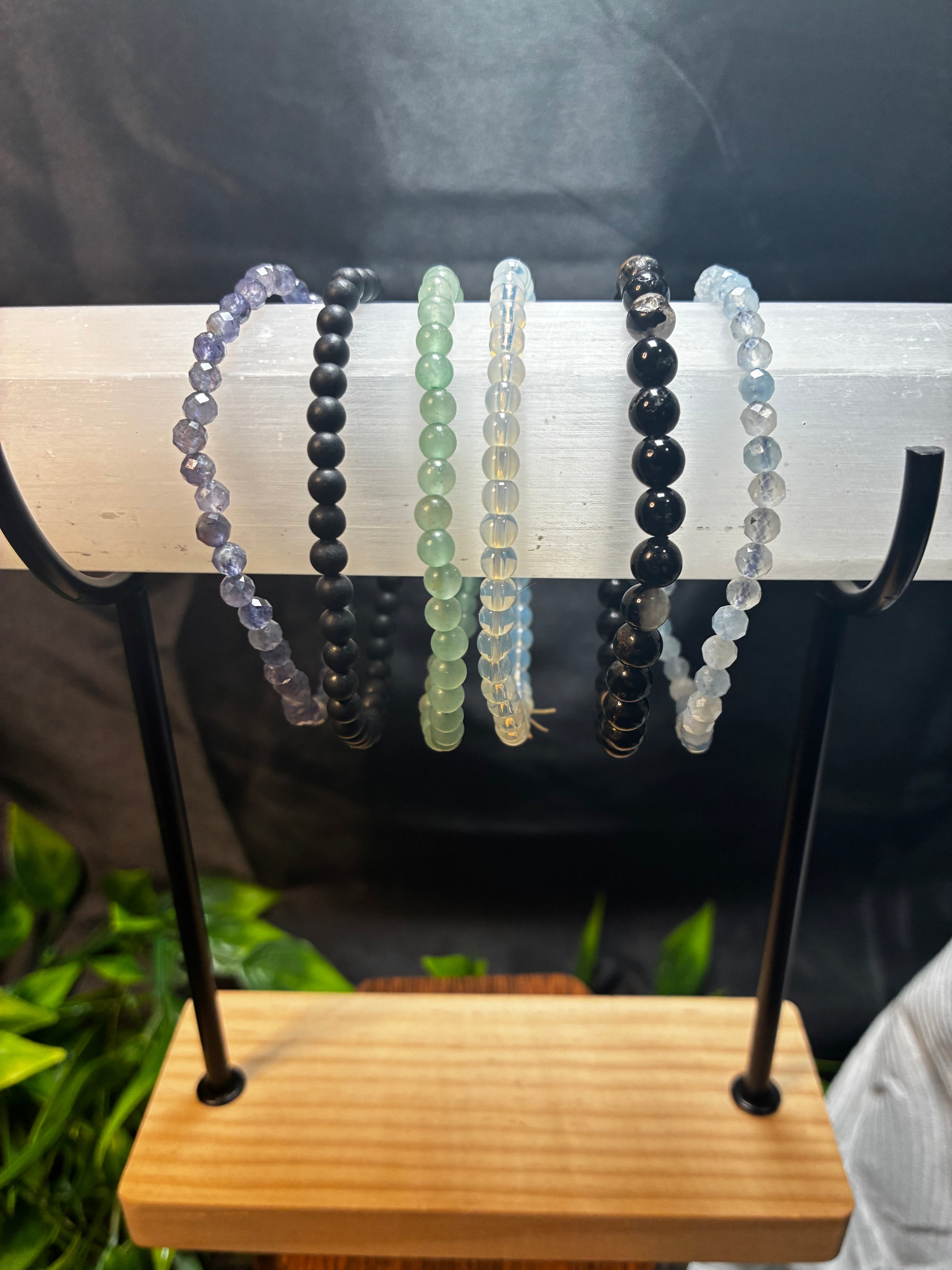 Natural Semi Precious Stone- (Small) Bead Stretch Bracelets