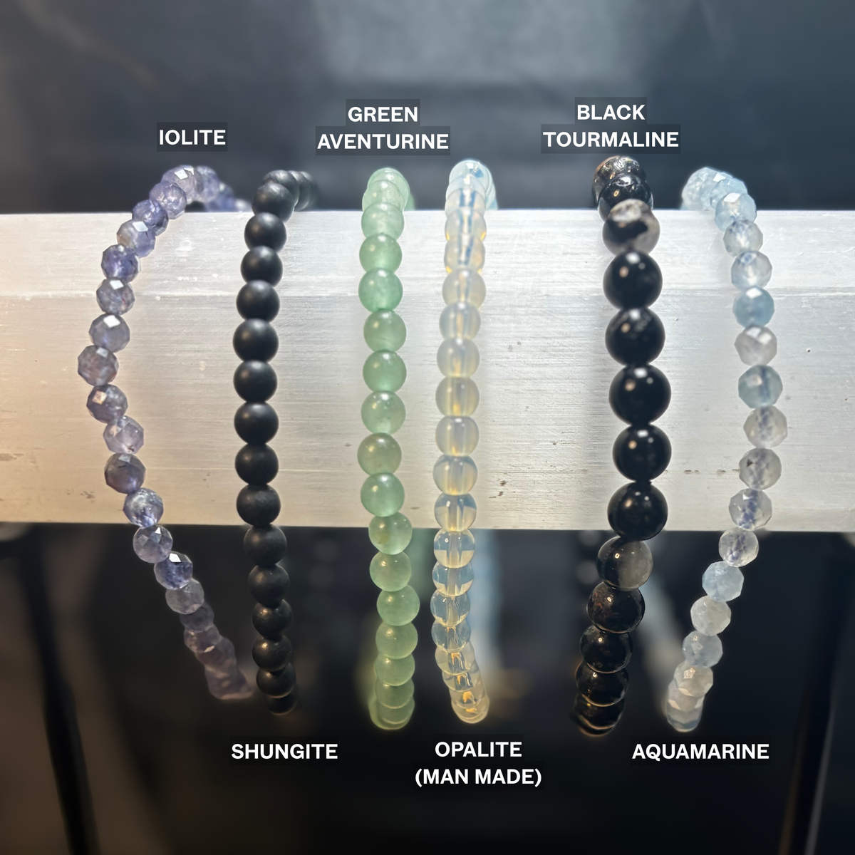 Natural Semi Precious Stone- (Small) Bead Stretch Bracelets