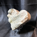 Blue Hemimorphite Heart Carving – Raw Botryoidal Face & Acrylic Stand