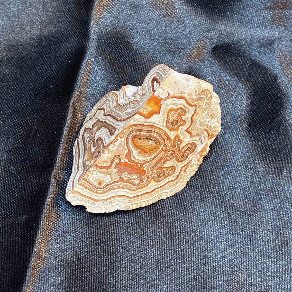 Polished Summerville Lace Agate with Botryoidal Back