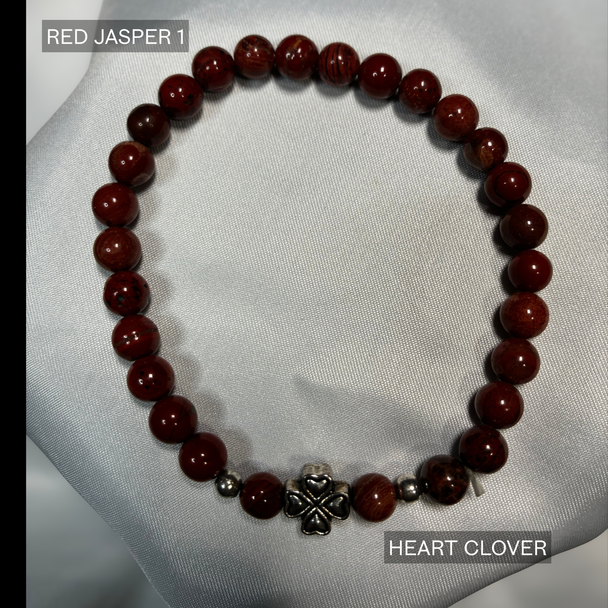 Natural Semi Precious Stone - (Medium) Bead Stretch Bracelet with Charms