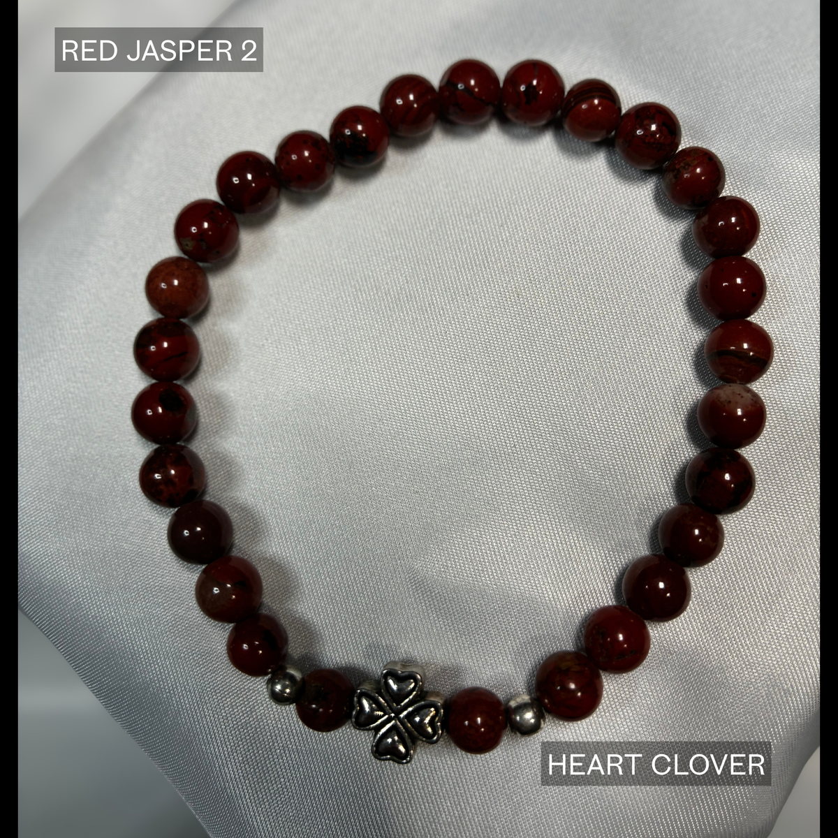 Natural Semi Precious Stone - (Medium) Bead Stretch Bracelet with Charms