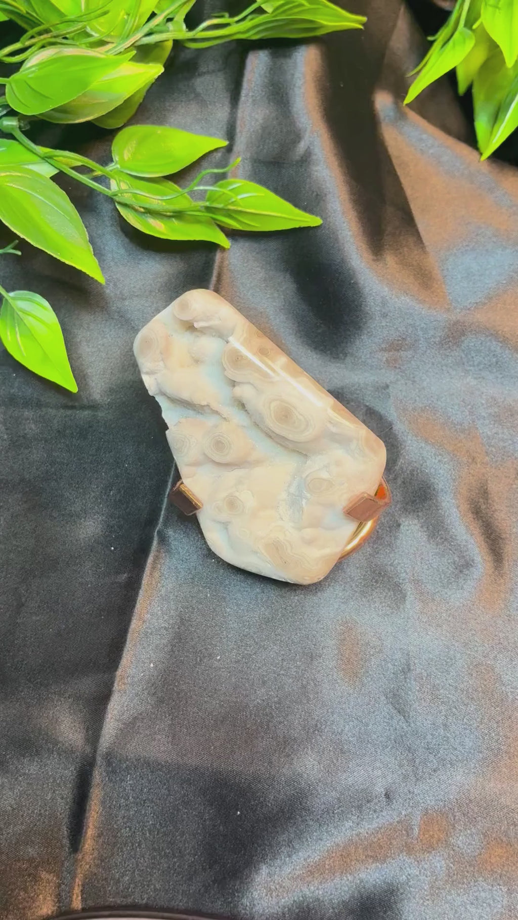 Polished Summerville Lace Agate Specimen with Druzy & Botryoidal Eyes (Free Stand Included) - Moon Forge Stoneworks