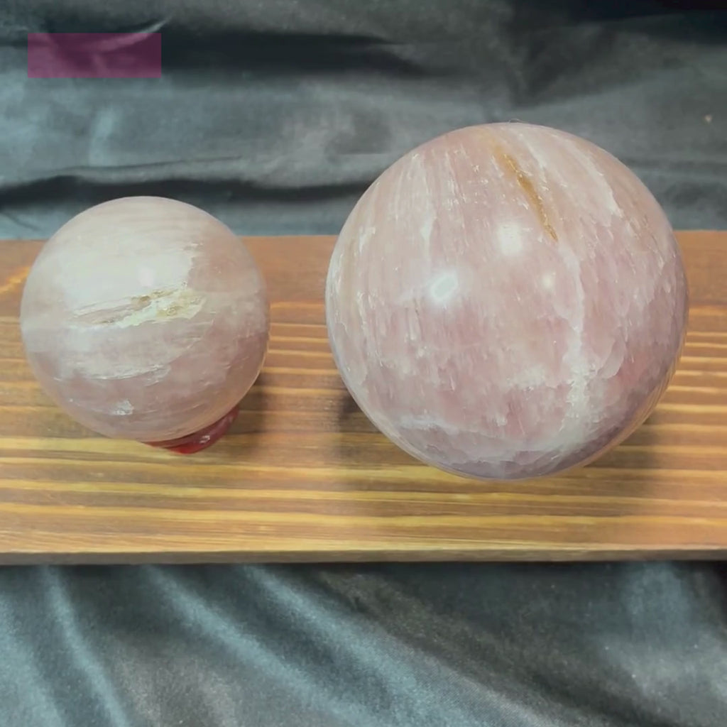 Polished Pink Tourmaline Spheres – Select 1.75", 2.5", or Choose Pair & Save